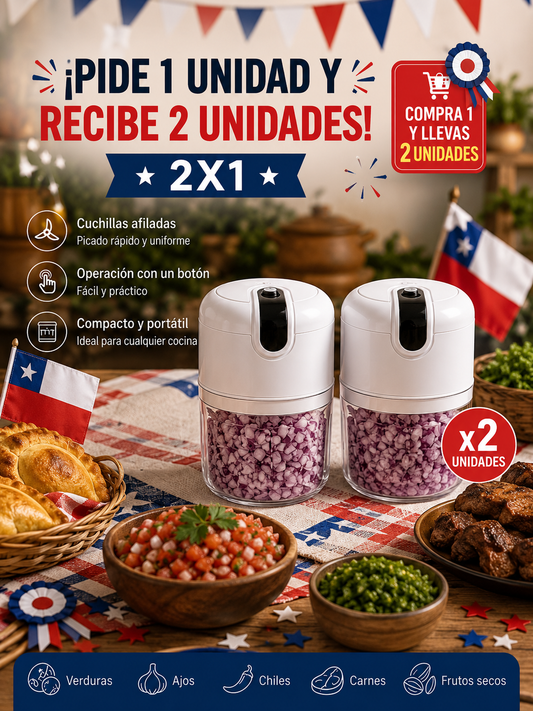 Pack 2 Picadoras Eléctricas — Pica Rápido para tu Mesa del 18