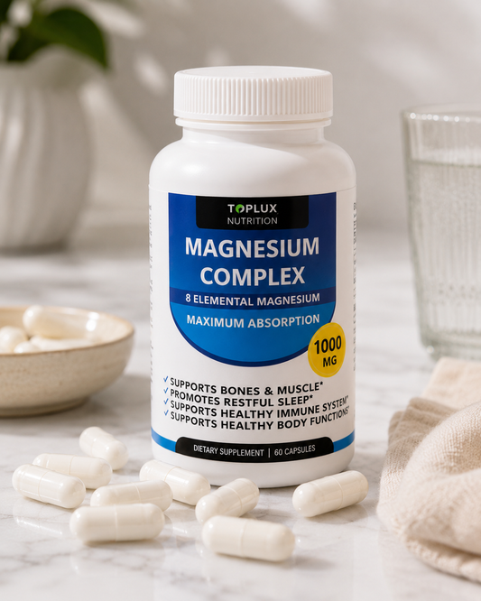 Magnesium Complex 8-en-1 · Descanso Profundo, Músculos Relajados y Energía Diaria