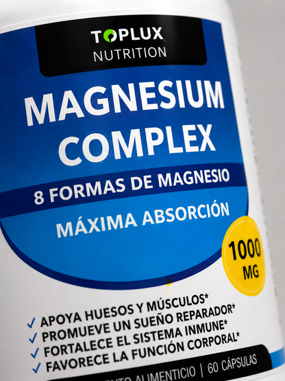 Magnesium Complex 8-en-1 · Descanso Profundo, Músculos Relajados y Energía Diaria