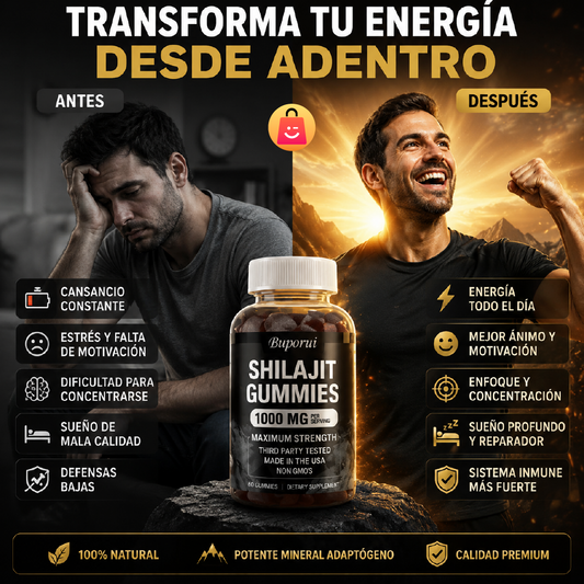 AlphaShilajit Gomitas — Recupera Tu Energía y Rendimiento Masculino